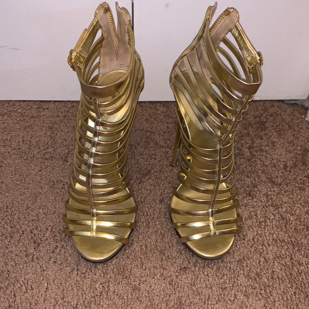 Giuseppe Zanotti gold metallic gladiator sandals